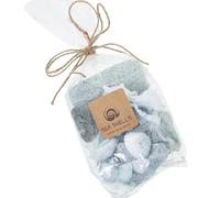 DRW Sac de Coquillages Assortis avec éponges et Pierres décoratives en Bleu 9x6x14/23cm