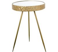 DRW Set de 2 Tables d'appoint en métal doré 40 x 40 x 59 cm, Or, Medidas: 40x40x59 cm
