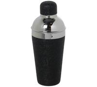DRW Shaker de 550 ml en acier inoxydable avec couvercle noir 8,5 x 8,5 x 21 cm