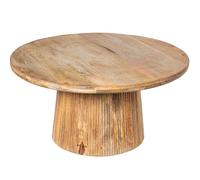 DRW Table Basse Ronde en Bois Naturel 90 x 90 x 45 cm, 90x90x45 cm