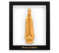 DRW Tableau de la Vierge de Fatima en 3D noir et doré 23 x 18 x 10 cm | Fabriqué en PLA