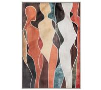 DRW Tableau imprimé sur toile avec figurines et cadre PS Orange/beige/blanc 80 x 4 x 120 cm