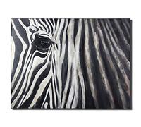 DRW Tableau toile rectangulaire peint à l'huile avec motif zèbre