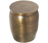 DRW Tabouret en Aluminium sculpté en doré 35x35x41cm