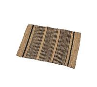 DRW Tapis rectangulaire en Herbe de mer, Naturel et Noir, 1 x 90 x 60 cm