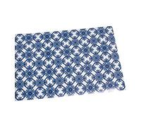 DRW Tapis rectangulaire en Vinyle Mousse et PVC avec Dessins en Bleu et Blanc 90x60cm