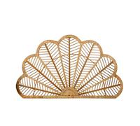 DRW Tête de lit en rotin Naturel Demi-Cercle pour Lits jusqu'à 100 cm 100 x 2,5 x 61 cm