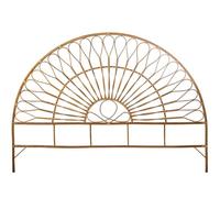 DRW Tête de lit en rotin Naturel Demi-Cercle pour Lits jusqu'à 150 cm 155 x 2,5 x 116 cm