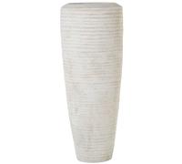 DRW Vase de Sol en céramique Beige Sable ondulé 35 x 35 x 80 cm