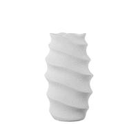 DRW Vase de Sol ondulé en céramique Blanc Mat 40 x 22 x 15 cm