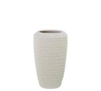 DRW Vase de Table en céramique Beige Sable ondulé 18 x 18 x 30 cm