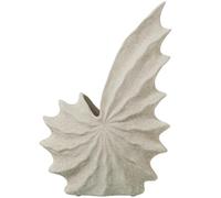 DRW Vase de table en forme de coquillage abstrait en céramique grise 28 x 14 x 40 cm