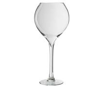 DRW Vase de table en verre avec pied transparent 18,5 x 18,5 x 42 cm