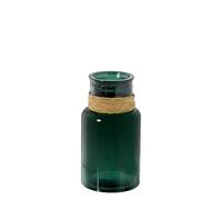 DRW Vase de table en verre Yea bleu et naturel 15 x 15 x 28 cm