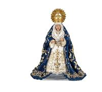 DRW Vierge de la Macarena Bleu Reine et Dame de Séville en résine Peinte à la Main 12x10x15 cm