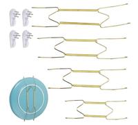 Drwosm 4 ModèLes Support Pour Assiettes MéTal Crochets AdhéSifs Fournis Support Mural Peu Encombrant Installation Facile Crochet Mural Convient Aux Assiettes De 15 à 30 Cm