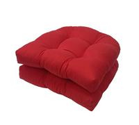 DRXRD Coussins de Chaise de Jardin 48 x 48 cm Lot de 2 Coussins d’Assise Extérieurs en U pour Fauteuils en Rotin, Tapis Épais pour Canapés d’Extérieur et d’Intérieur(Red,Regular(48x48))
