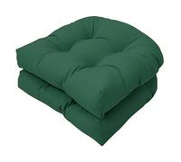 DRXRD Coussins de Chaise de Jardin 48 x 48 cm Lot de 2 Coussins d’Assise Extérieurs en U pour Fauteuils en Rotin, Tapis Épais pour Canapés d’Extérieur et d’Intérieur(Dark Green,Regular(48x48))