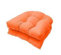 DRXRD Coussins de Chaise de Jardin 48 x 48 cm Lot de 2 Coussins d’Assise Extérieurs en U pour Fauteuils en Rotin, Tapis Épais pour Canapés d’Extérieur et d’Intérieur(Orange,Regular(48x48))