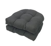 DRXRD Coussins de Chaise de Jardin 48 x 48 cm Lot de 2 Coussins d’Assise Extérieurs en U pour Fauteuils en Rotin, Tapis Épais pour Canapés d’Extérieur et d’Intérieur(Dark Gray,Regular(48x48))