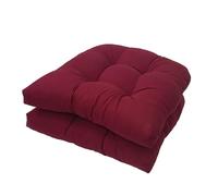 DRXRD Coussins de Chaise de Jardin 48 x 48 cm Lot de 2 Coussins d’Assise Extérieurs en U pour Fauteuils en Rotin, Tapis Épais pour Canapés d’Extérieur et d’Intérieur(Wine Red,Regular(48x48))