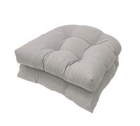 DRXRD Coussins de Chaise de Jardin 48 x 48 cm Lot de 2 Coussins d’Assise Extérieurs en U pour Fauteuils en Rotin, Tapis Épais pour Canapés d’Extérieur et d’Intérieur(Light Gray,Regular(48x48))