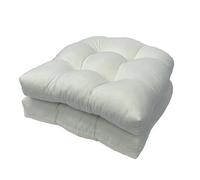DRXRD Coussins de Chaise de Jardin 48 x 48 cm Lot de 2 Coussins d’Assise Extérieurs en U pour Fauteuils en Rotin, Tapis Épais pour Canapés d’Extérieur et d’Intérieur(White,Regular(48x48))