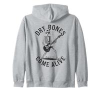 Dry Bones Come Alive Guitariste Squelette Christian Rocking Sweat à Capuche