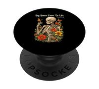 Dry Bones Come to Life Squelette Floral Gothique Esthétique PopSockets PopGrip Adhésif