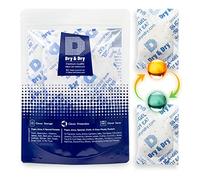 Dry & Dry Lot de 30 paquets de gel de silice alimentaire - 20 g - Orange (orange à vert foncé) - Mélange de gel de silice - Sachets de gel de silice rechargeables pour absorber l'humidité