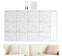 Dry Erase Calendar Reusable Giant - Yearly Blank Planner Large Wall Dry for | Large Wall Calendar Dry Erase for School Office Home Classroom | Family Students Teacher Dry Erase Calendar Reusable Giant