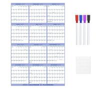 Dry Erase Wall Calendar - Planificateur magnétique 2025 horizontal vertical avec marqueur - 36 x 24 pouces - Sticker mural double face pour cartes d'affaires | Planning Board