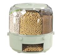 Dry Food Storage Bin - Rotating Grain Holder System, Airtight Kitchen Ingredient Dispenser Tank, Moisture Proof Household Organizer | Bulk Rice Cereal Flour Oats Preservation Container For Home Use