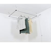 DRY-SMART Flex UP Séchoir à linge de plafond, extensible, pour baignoire, balcon, intérieur et extérieur, peu encombrant, fixation au plafond de 100 à 160 cm, avec enrouleur