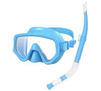 Dry Top - Ensemble de plongée avec tuba panoramique à vue large - Équipement de natation en silicone, anti-fuite, ajustement confortable, système de respiration facile pour adultes, sports nautiques