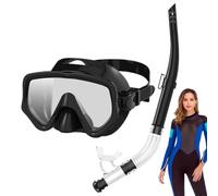 Dry Top Snorkel, Wide View Diving , 1 to 2 cm Difference in Size, Full Face Snorkel Gear with Anti Fog Design, Leakproof Swim, Comfortable Snorkeling Set, for Beach Travel Water Sports Use