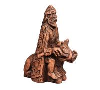 Dryad Design Freyr Figurine Dieu Nordique de la fertilité et de la prospérité - Décoration d'autel païen Viking (Finition Bois)