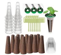 Dryades Kit de 84 capsules hydroponiques avec 12 paniers de culture, 12 éponges de culture, 12 dômes de culture, 12 étiquettes de plantes et 36 étiquettes autocollantes pour la plupart des systèmes de