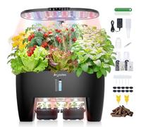 DRYADES Kit de système de culture hydroponique 16 gousses, jardin d'herbes aromatiques intelligent avec mode germination, peut semer à l'avance et lumière de croissance LED à spectre complet 24 W, pot