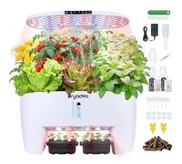 Dryades Kit de système de Culture hydroponique de 16 Capsules, Jardin Intelligent d'herbes aromatiques avec Mode de Germination Qui Peut semer à l'avance et lumière LED à Spectre Complet de 24 W, Pot