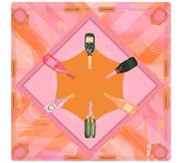 Drydiet Tapis de table Mahjong américain 80 x 80 cm Champagne | Mah Jong Sous-main avec sac de transport, rembourrage antibruit, pour jeux de poker, domino, fête, imprimé floral tropical