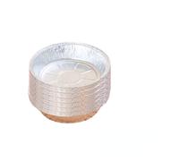 DRYEN Lot de 50 moules à tarte en aluminium de 18,5 cm, récipients ronds jetables avec parois inclinées, moules de cuisson en aluminium durable