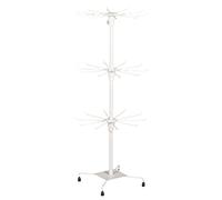 DRYEN Présentoir à bijoux rotatif à 3 niveaux en métal pour colliers, bracelets, boucles d'oreilles, bagues