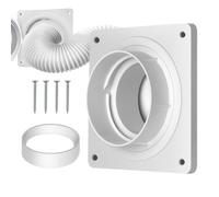 Dryer Vent Connector, Vent Coupling Kit, Hose Extension White Adapter | Dryer Vent Connector, Vent Coupling Kit, Hose Extension Adapter, Quick Connect Disconnect, Wall Exhaust Vent Fitting
