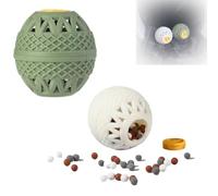DryerBall Lot de 2 balles à linge avec perles en céramique, détachant et balle anti-nœuds pour enlever les poils d'animaux et les peluches pour machine à laver (vert)