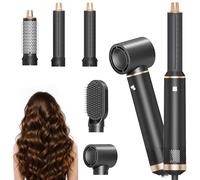 Dryhsip Brosse Soufflante 5 en 1, Brosse Chauffante Brushing et Air Styler avec Têtes Amovibles (fer Friser, Volumatrice, Lissante, Boucleur), de Voyage Légers pour Femmes et Hommes (Matte)