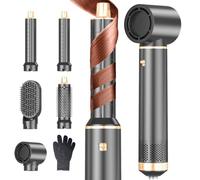 Dryhsip Brosse Soufflante 5 en 1, Brosse Chauffante Brushing et Air Styler avec Têtes Amovibles (fer Friser, Volumatrice, Lissante, Boucleur), Seche Cheveux de Voyage Légers pour Femmes et Hommes