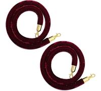 DRYIC Lot de 2 Cordes de File D'Attente Torsadées, Barrières de Contrôle Des Foules Avec Crochets de Couleur Dorée, Corde de Poteau Pour Banques, Magasins, Restaurants, Théâtres/Bury/1.5M/5Ft