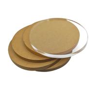 DRYIC Plaque De Acrylique Acrylique Bloc Feuilles D'acrylique en Verre Forme Rond, Adapté Aux Accessoires De Magasin, 8cm De Diamètre, 5Pcs,Thickness:4mm