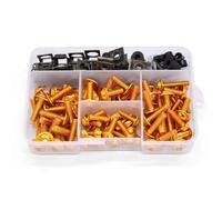 DRYIUBVF Compatible avec Yamaha pour MXT850 WR250F XTZ700 YZF-R1 175pcs Kit Boulons Carrosserie Moto Clips Fixation Vis Écrous M6 boulons pour Moto(Yellow)